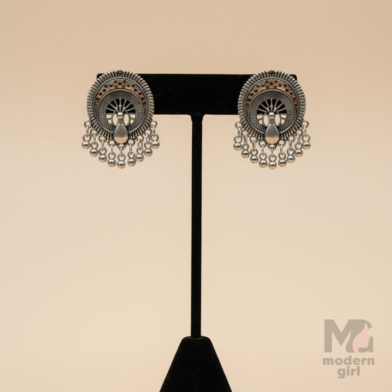 German Silver Peacock Earrings