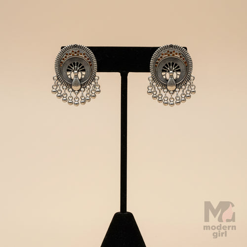 German Silver Peacock Earrings