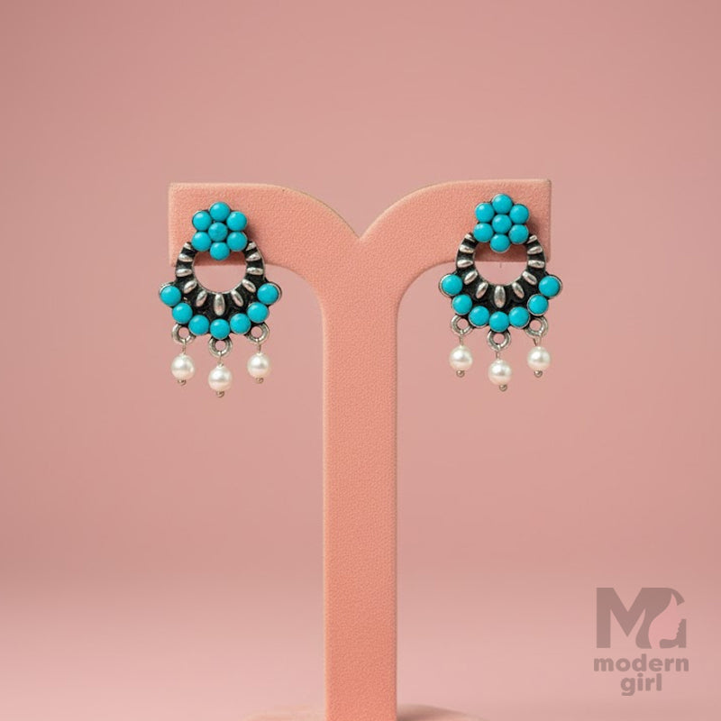 Beaded Pearl Dangler Earrings