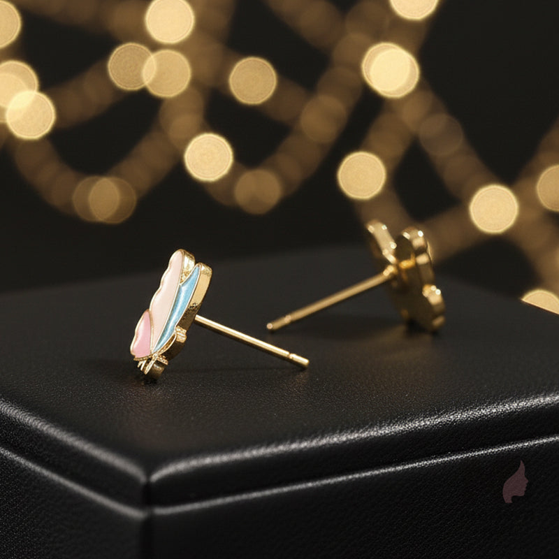 Enamel Butterfly Stud Earrings