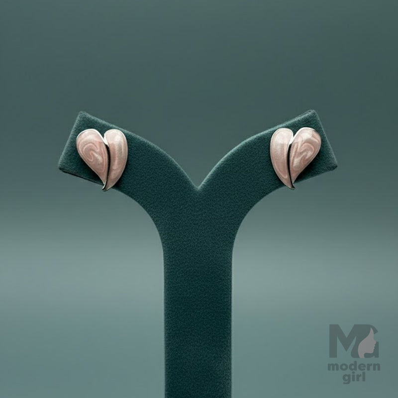 Petal Pink Heart Glow Earrings