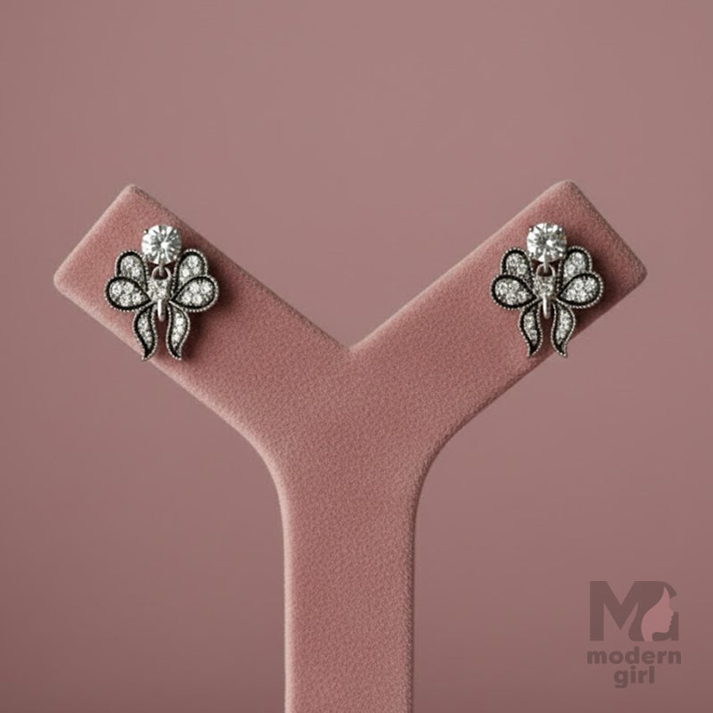 Premium Bow Butterfly Crystal Stud Earrings