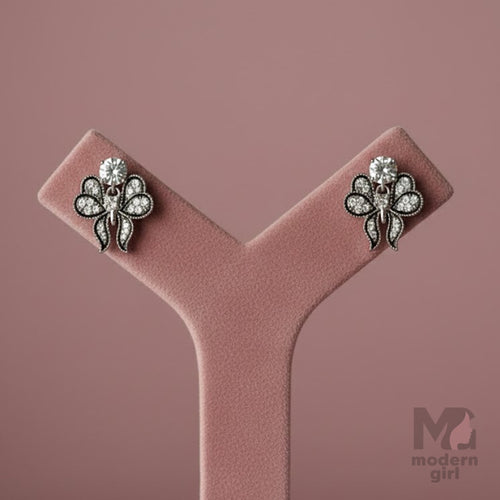 Premium Bow Butterfly Crystal Stud Earrings
