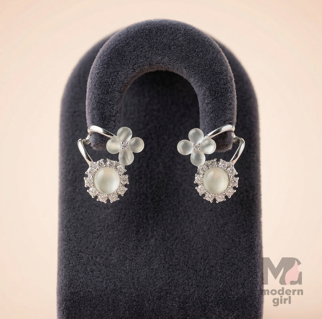 Floral Pearl Ear Cuff Earrings for Women