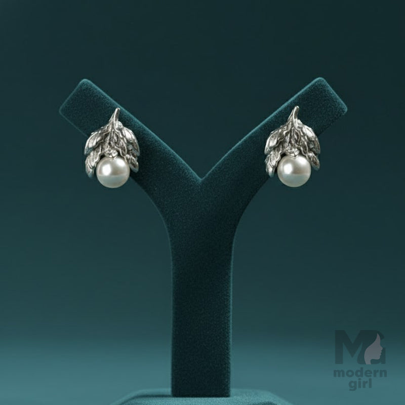 Pearl Leaf Elegance Studs