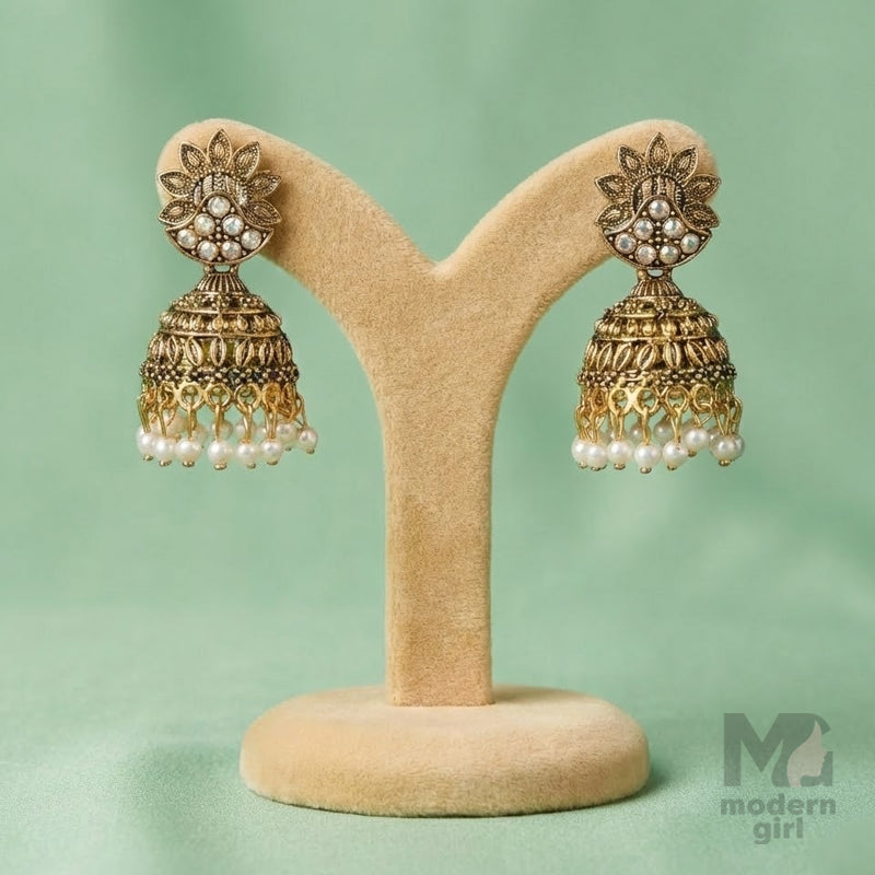 Royal Lotus Pearl Jhumka