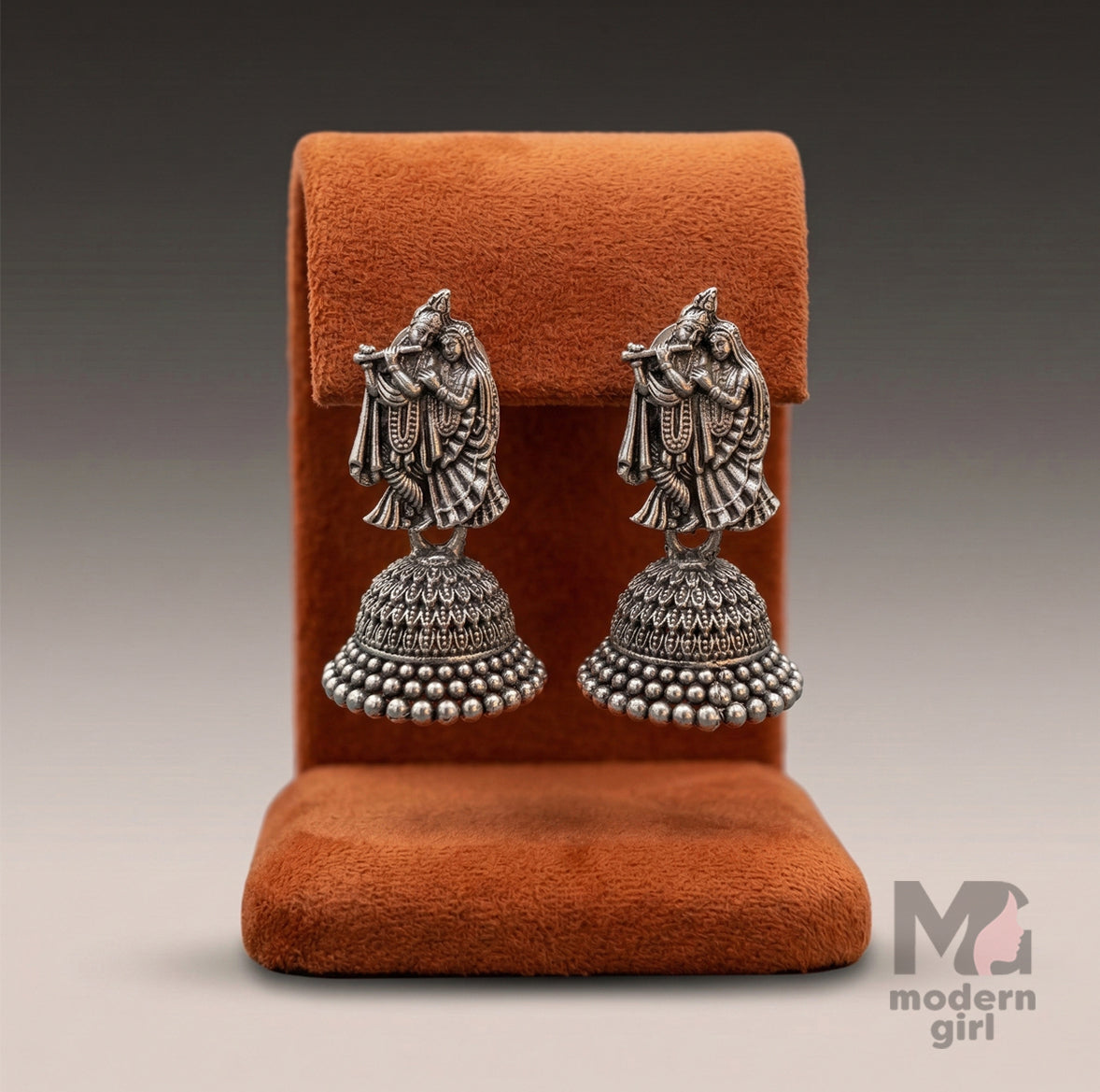 Radha Krishna Temple Jhumka Earrings for Women | Traditional Ethnic Jewelry
