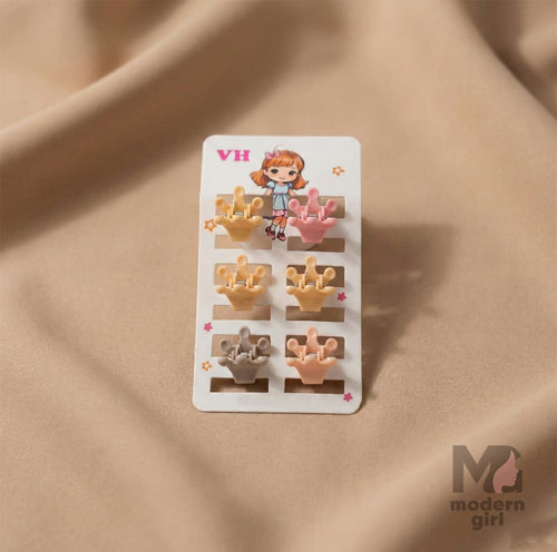 Crown Mini Hair Clip - 6 pieces
