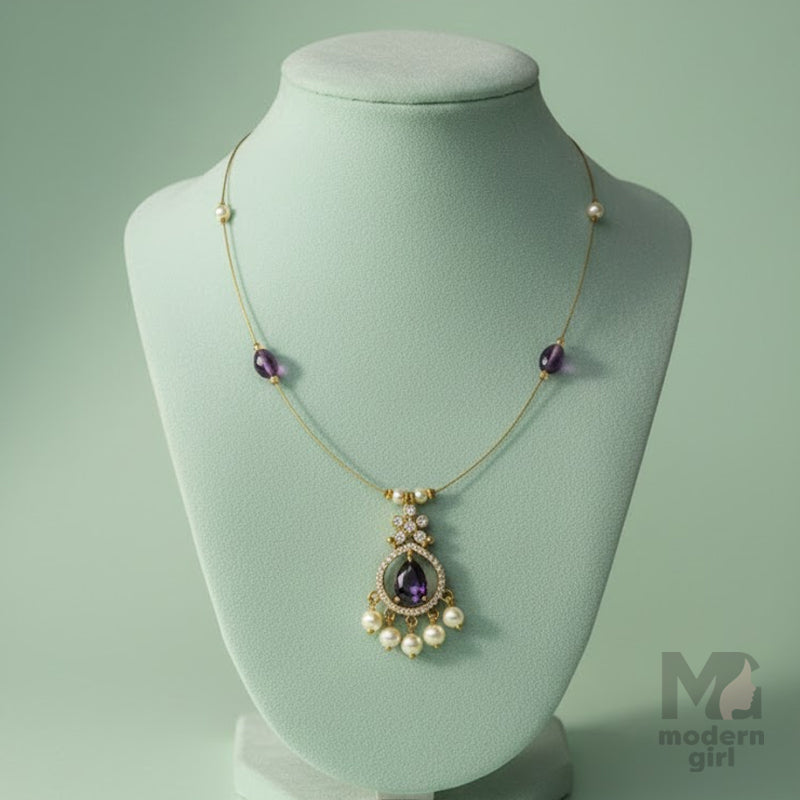 Royal Purple Charm Invisible Necklace
