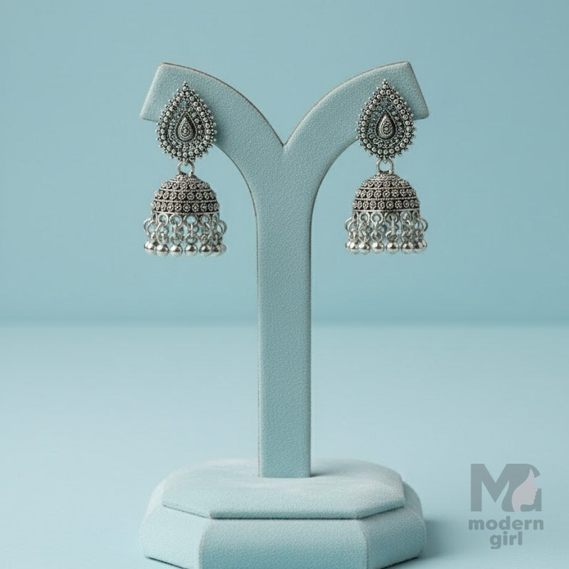 Royal Antique Thilak Oxidised Jhumka