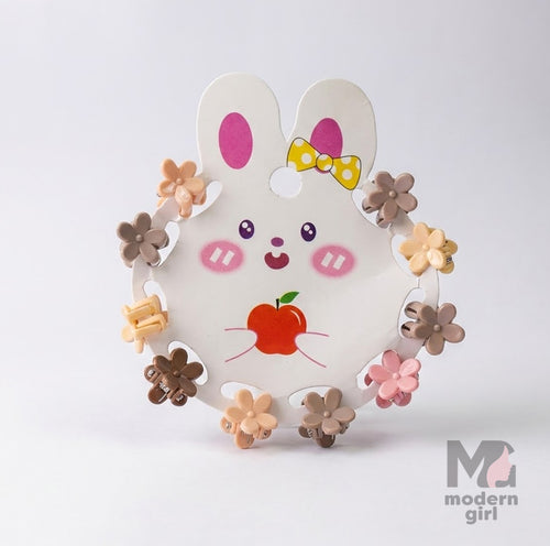 Cute Flower Mini Hair Clip - 10 pieces
