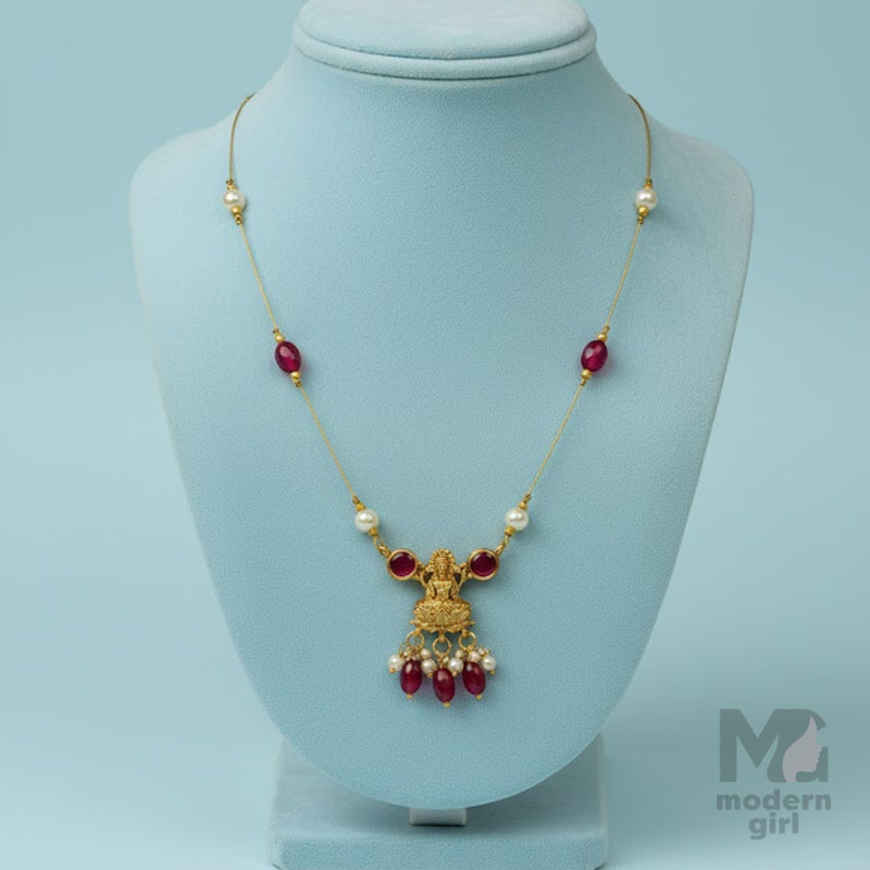 Traditional Lakshmi Pendant Invisible Chain