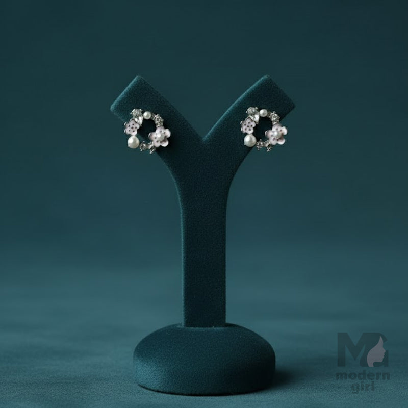 Pearl Blossom Circle Studs