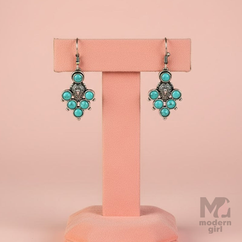 Turquoise Bloom Vintage Earrings