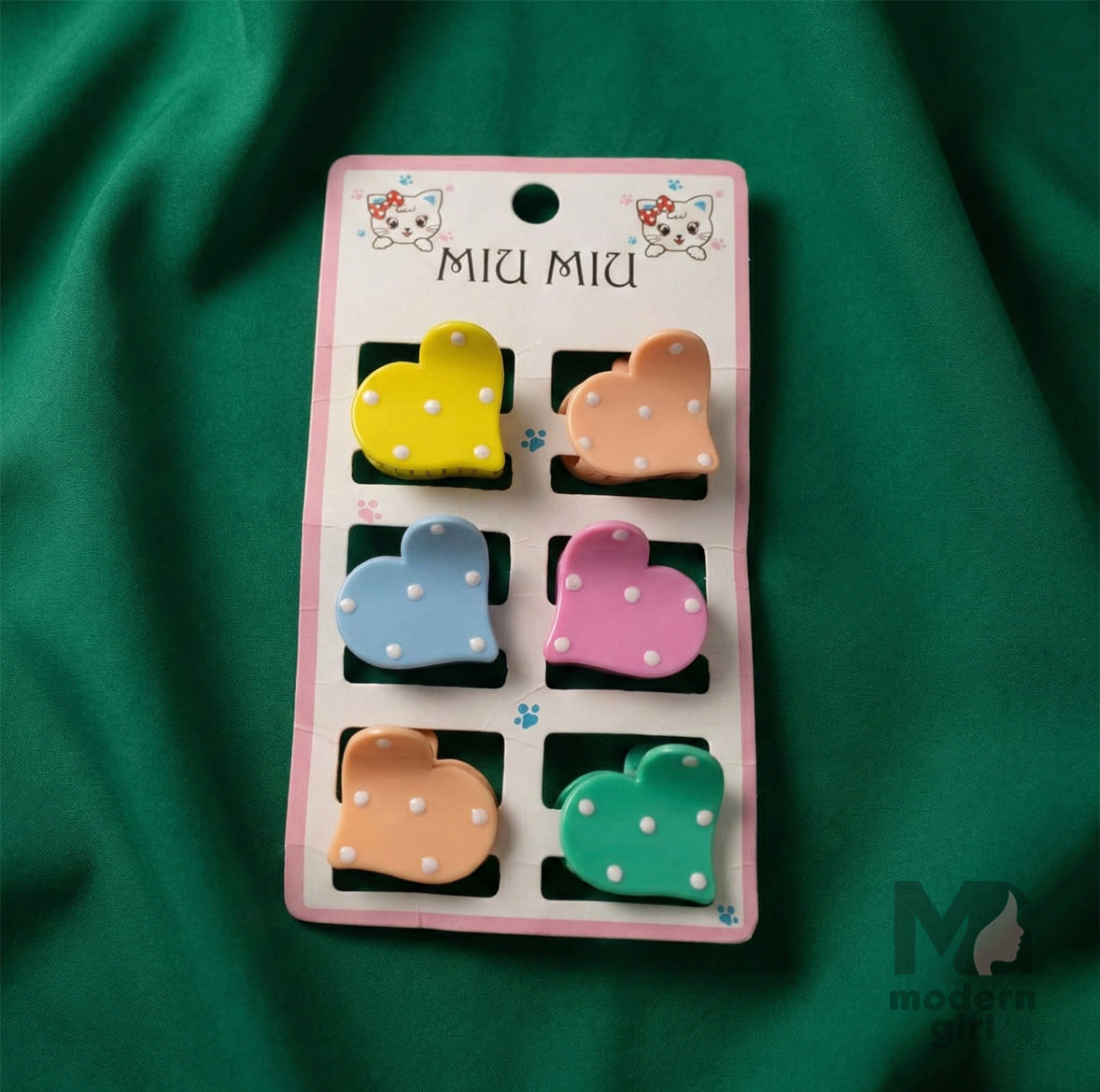 Heart Mini Hair Clip - 6 pieces