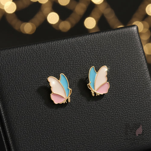 Enamel Butterfly Stud Earrings