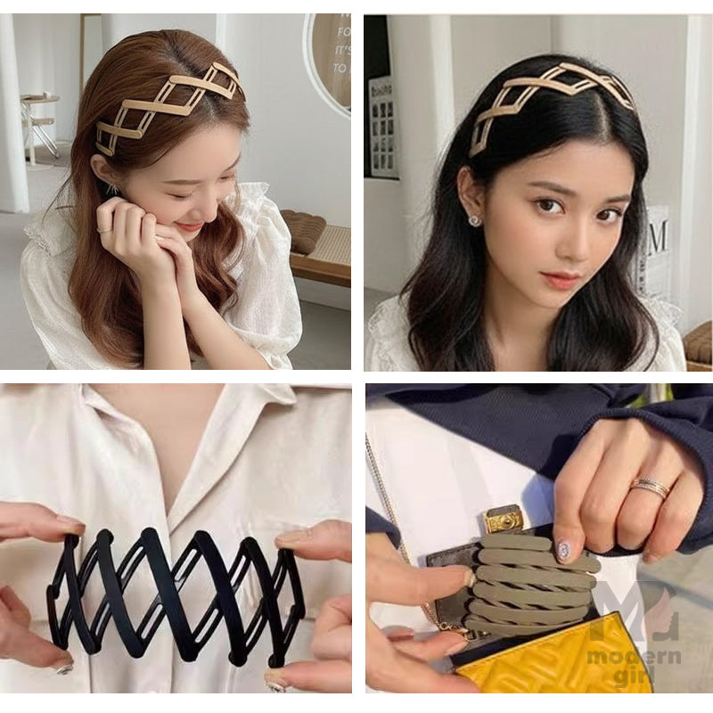 Foldable Hair Clip & Zigzag Hair Band Set –  Hair Accessories for Women & Girls