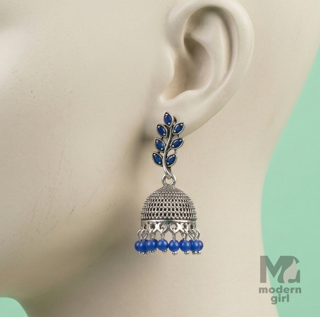 Leaf Design Jhumka Earrings for Women | Designer Pearl Drop Ethnic Jewelry