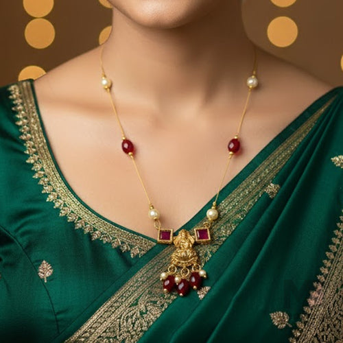 Lakshmi Ruby Pearl Invisible Chain
