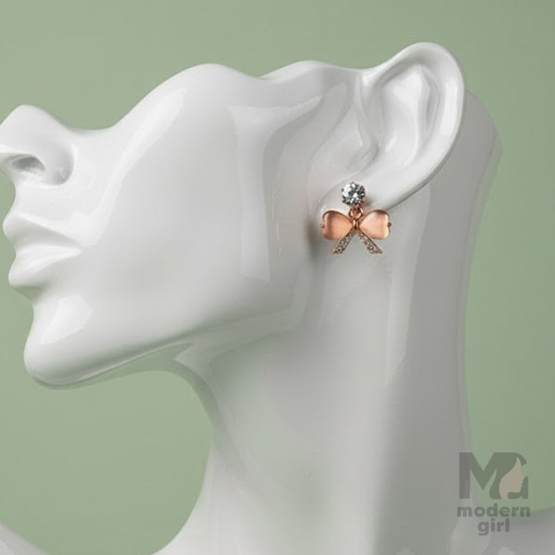 Crystal Bow Stud Earrings