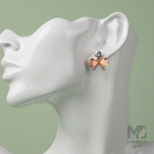Crystal Bow Stud Earrings