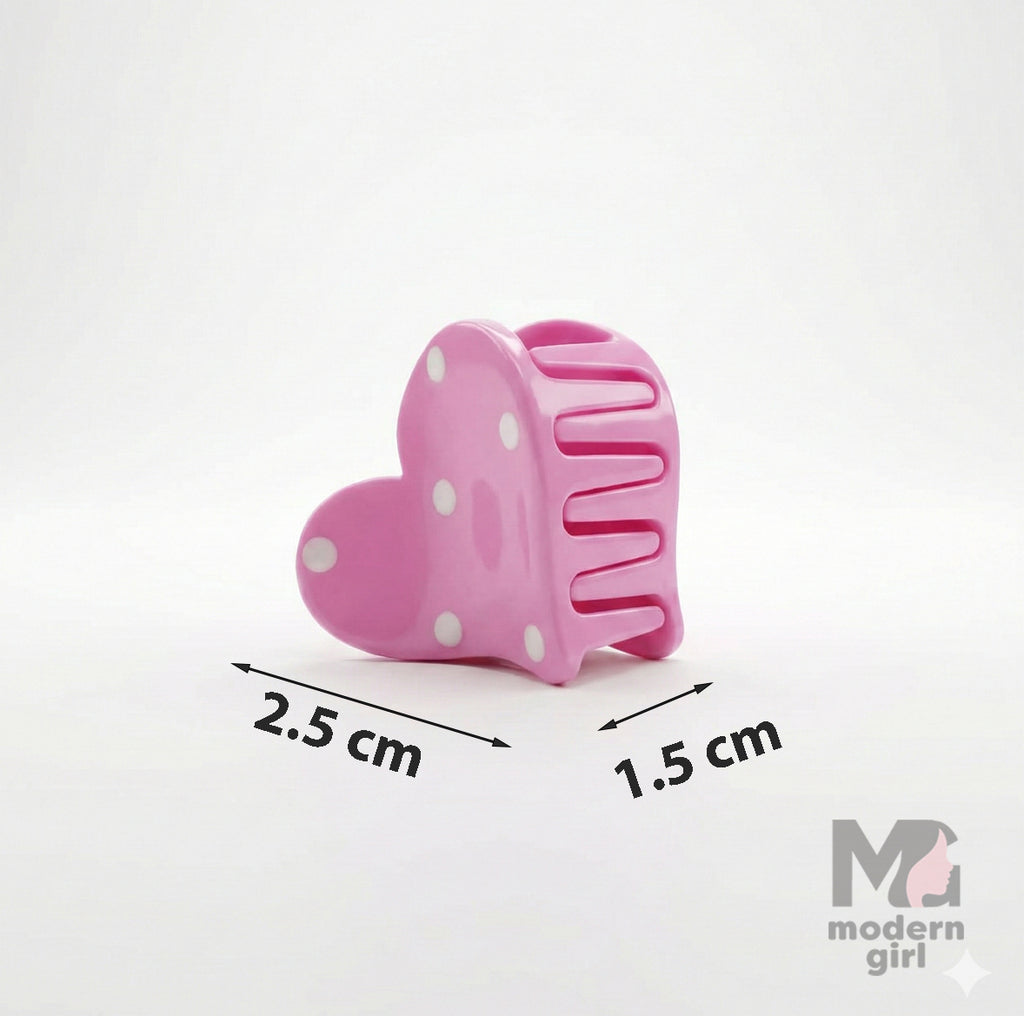 Heart Mini Hair Clip - 6 pieces