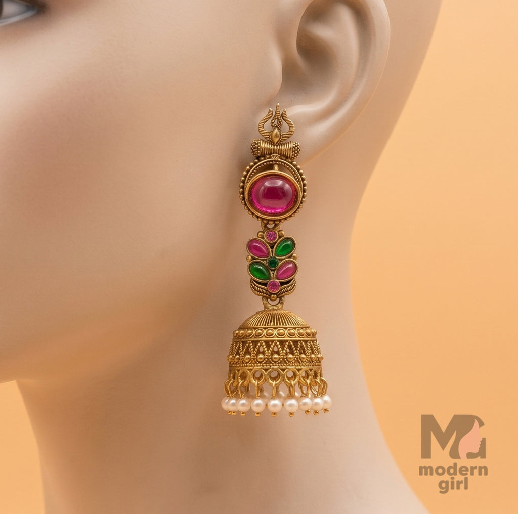 Royal Temple Jhumka Earrings