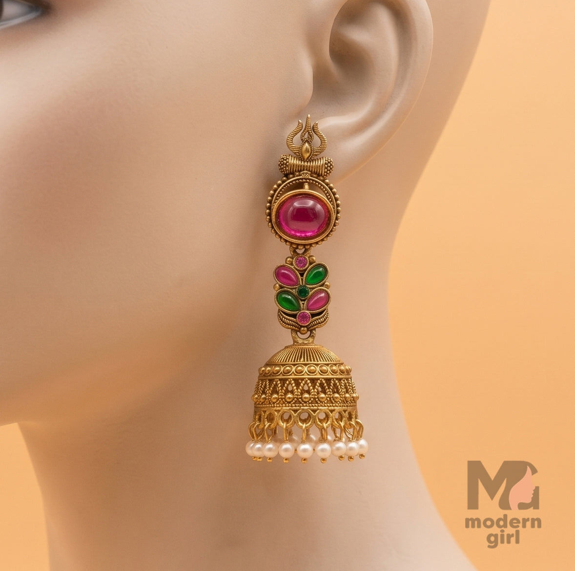 Royal Temple Jhumka Earrings