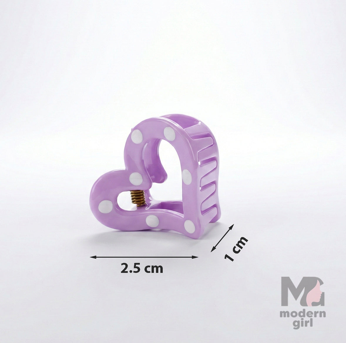 Pastel Heart Mini Hair Clip - 6 pieces