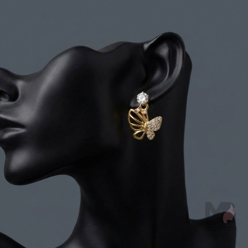 Golden Crystal Flutter Earrings