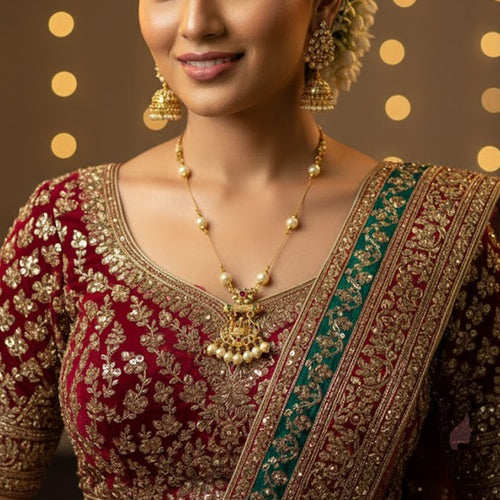 Temple Lakshmi Pearl Aura Invisible Necklace