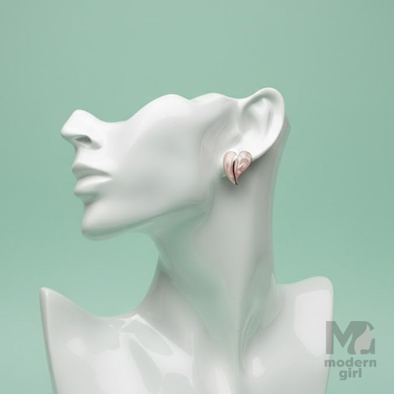 Petal Pink Heart Glow Earrings