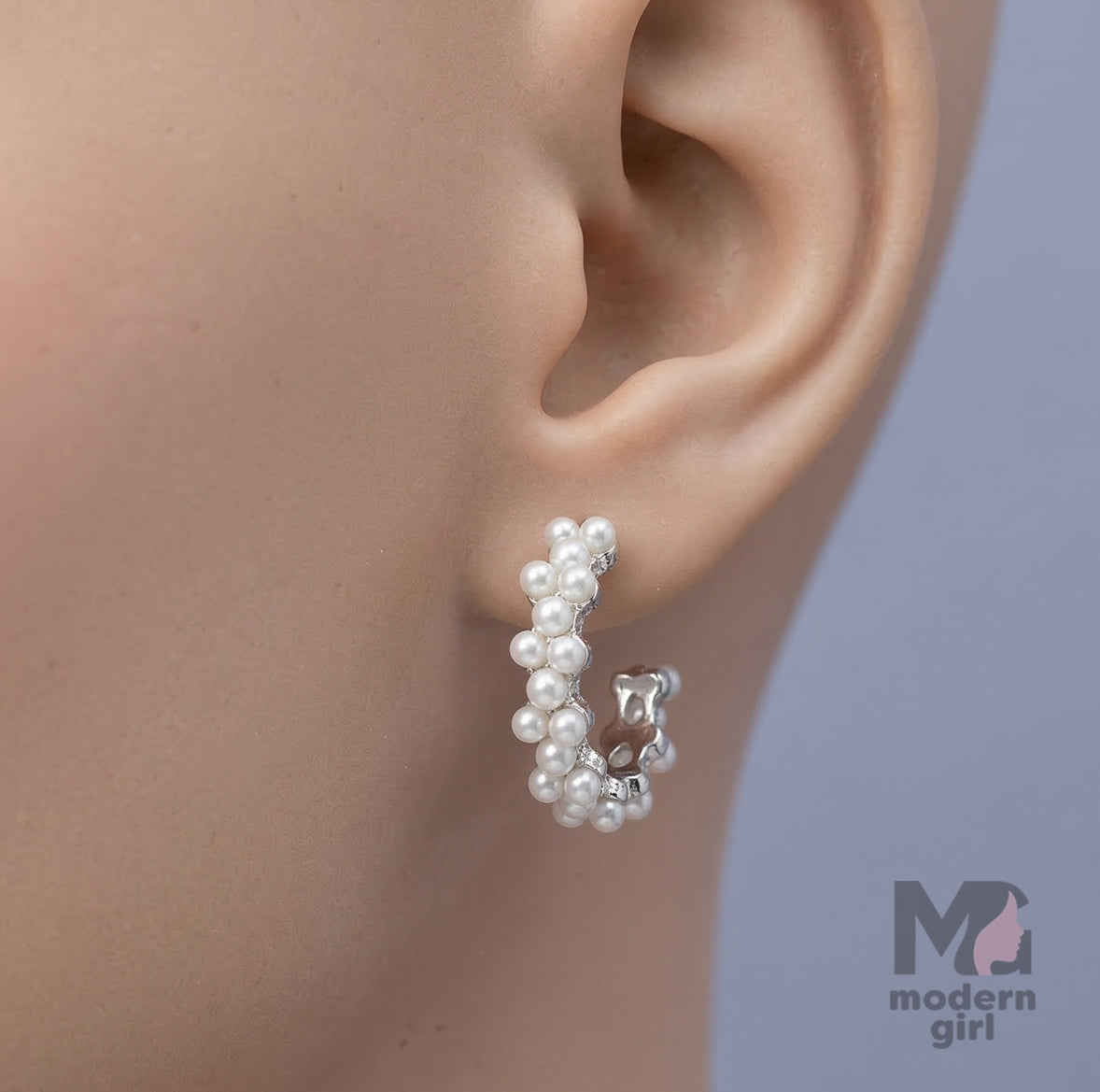 Elegant Pearl Hoop Earrings