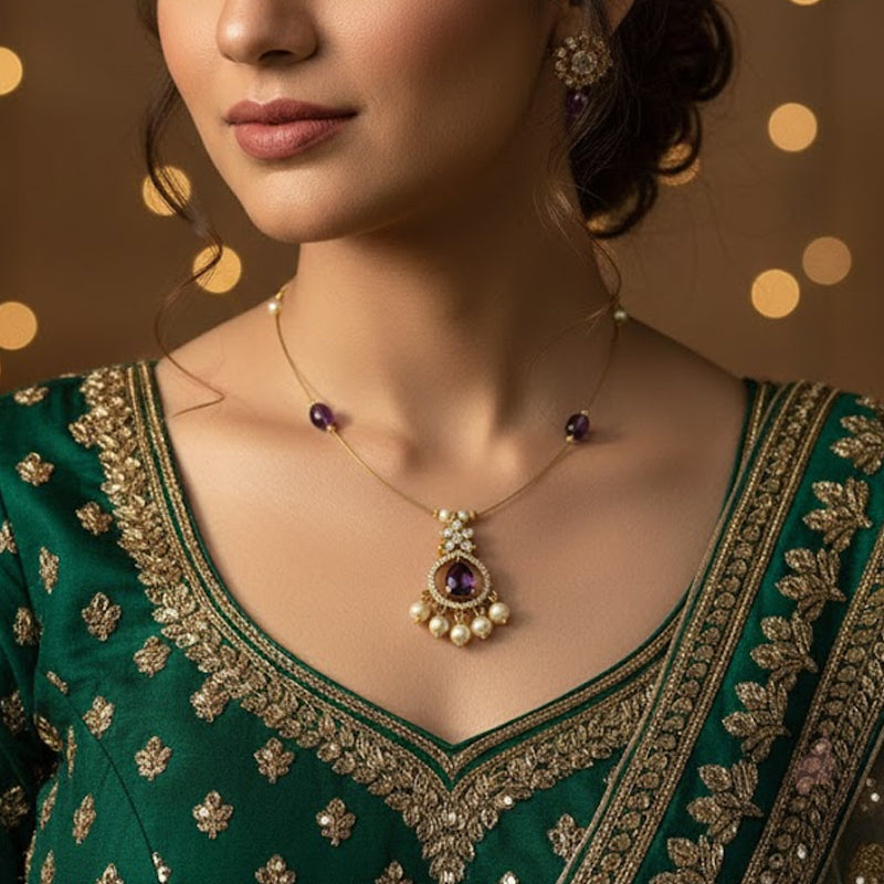 Royal Purple Charm Invisible Necklace