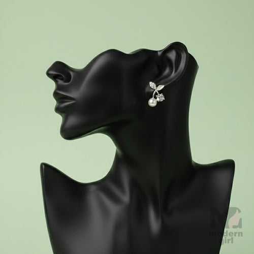 Pearl Crystal Cherry Studs