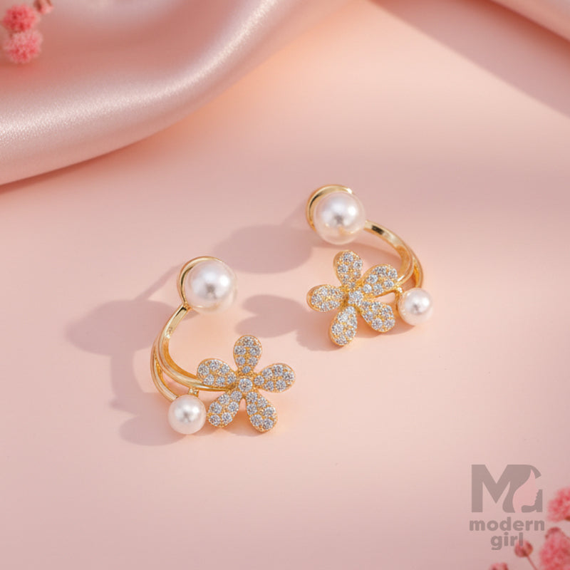 Pearl Blossom Crystal Earrings