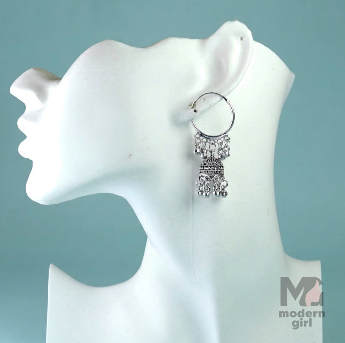 Traditional Hoop Jhumka Earrings with Pearl Drops