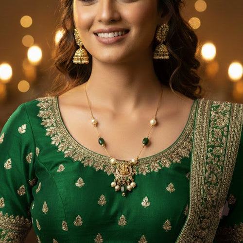 Lakshmi Emerald Glow Invisible Necklace