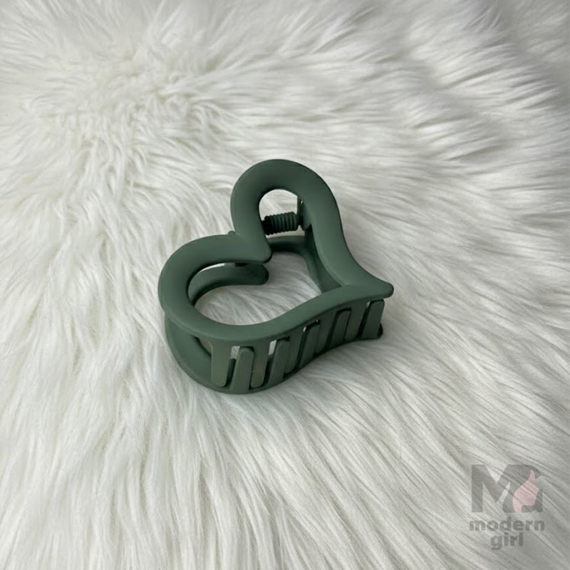 Matte Heart Hair Claw Clip