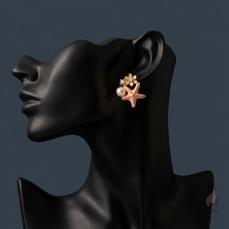 Star Pearl Drops Earrings