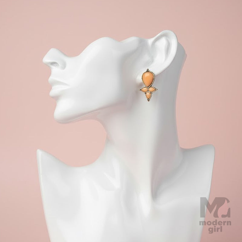 German Silver Stone Earrings