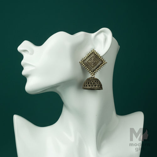 Antique Square Jhumka Earrings