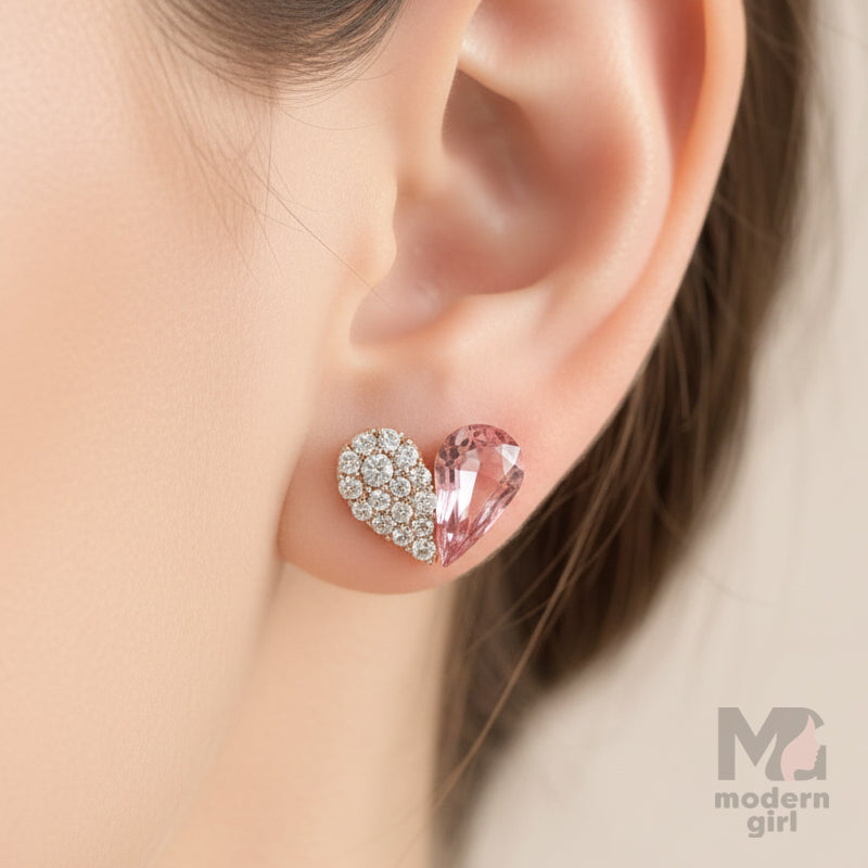 Blush Teardrop Crystal Stud Earrings