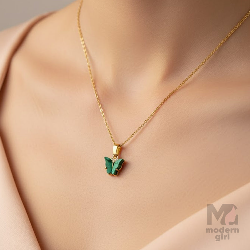 Butterfly Beads Gold-plated Necklace