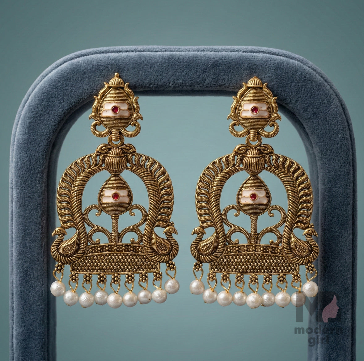 Traditional Vel Design Jhumka Earrings with Pearl Drops