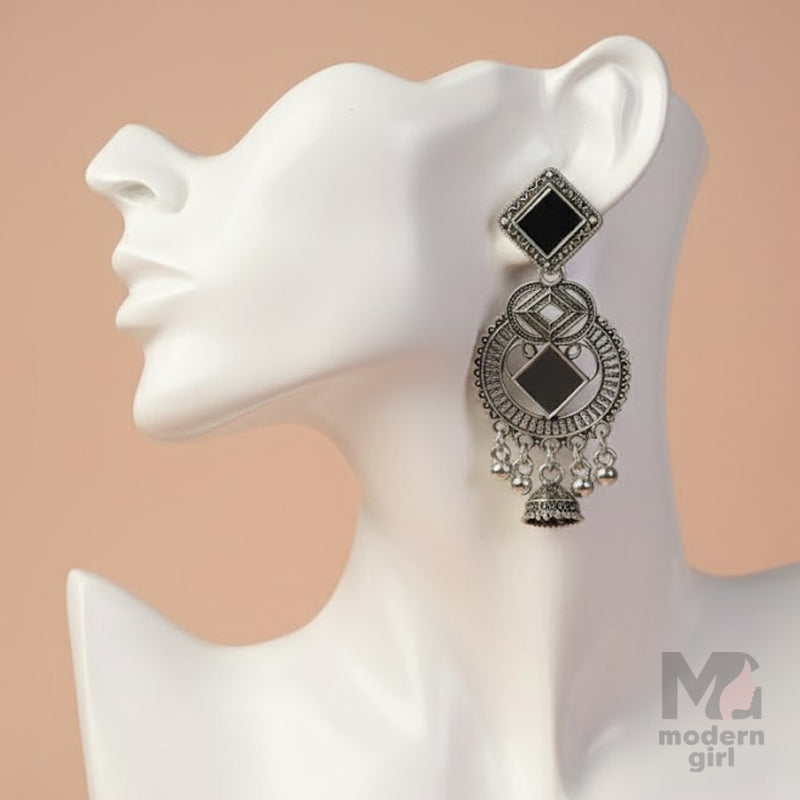 German Silver Geometric Mirror Earrings