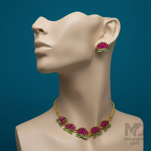 Lotus Bloom Necklace Set