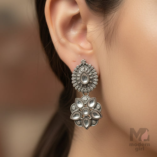 Kundan Floral Drop Earrings