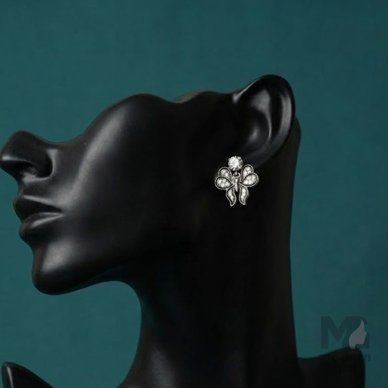 Premium Bow Butterfly Crystal Stud Earrings