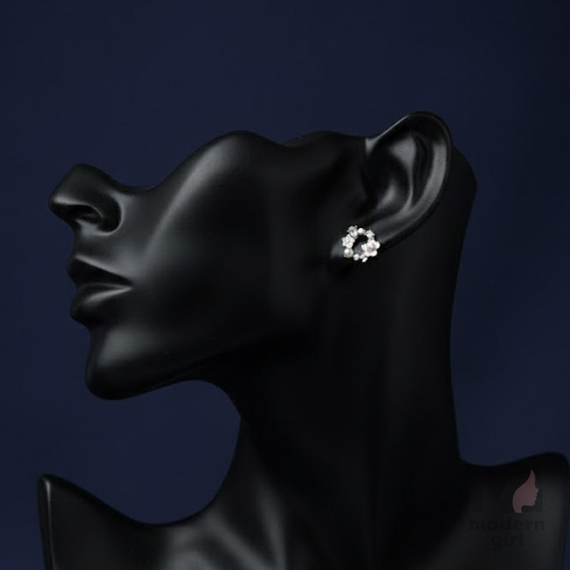 Pearl Blossom Circle Studs